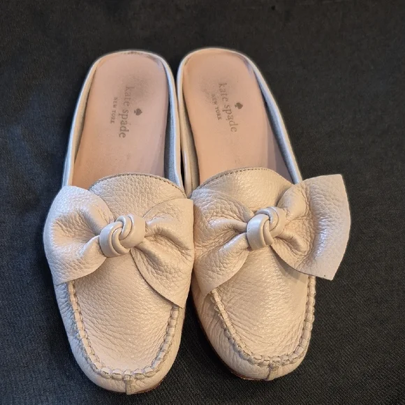 Kate Spade Mallory Soft Pink Mules with Bow Detail - Picture 1 of 4